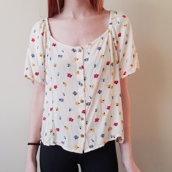 Madewell Seamed Button-Down Shirt Confetti Floral - Picture 3 of 8